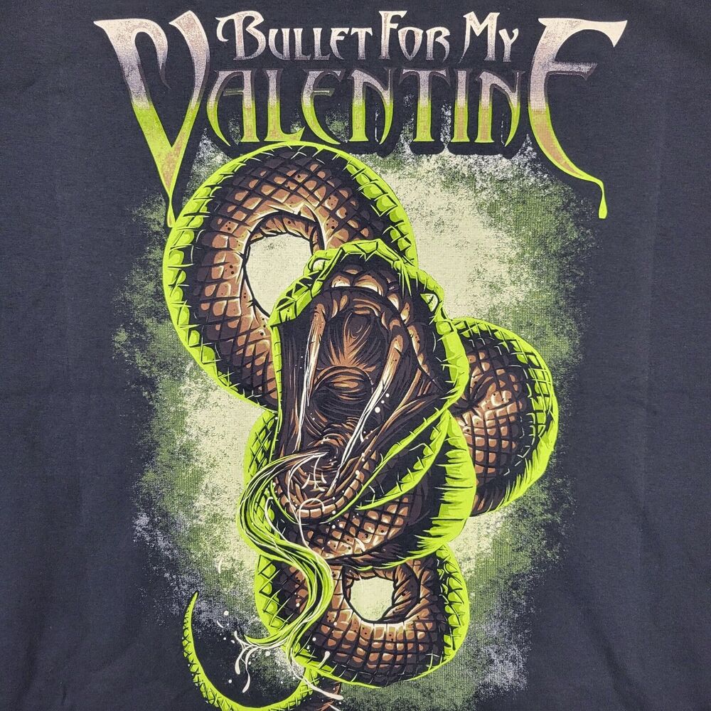 Bullet For My Valentine Mens 2XL Shirt Gildan Black Graphic Venomous Snake - Picture 2 of 10